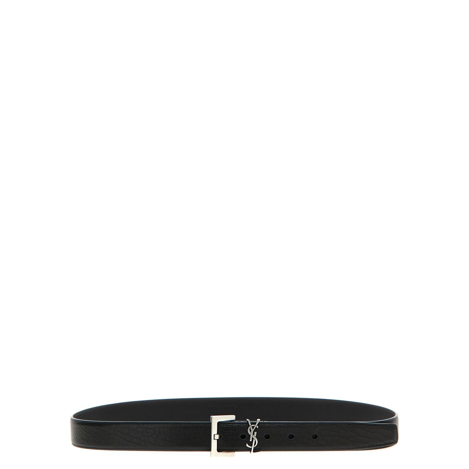 Saint Laurent Black Leather Regular Belt