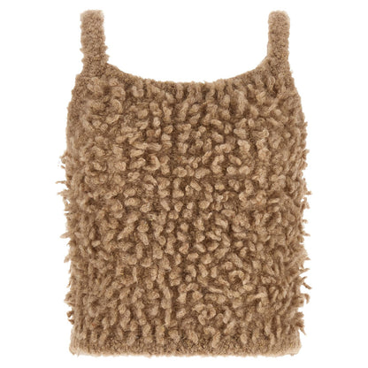Peserico Beige Wool Sleeveles Sweater