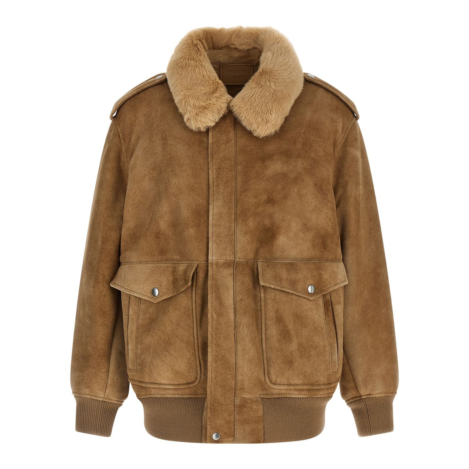 Prada Beige Lamb Leather Bomber