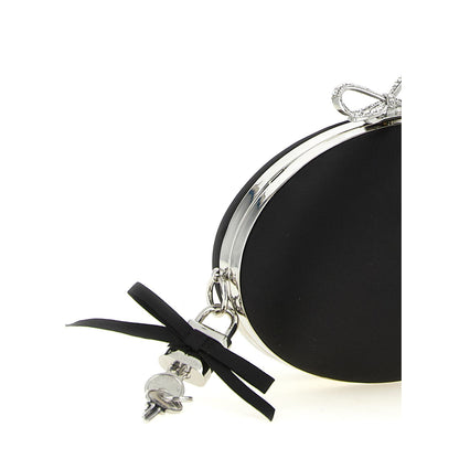 Self-Portrait Black Polyester Clutch Bag