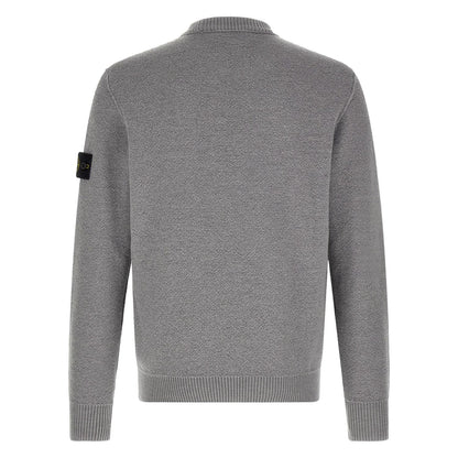 Stone Island Gray Virgin Wool Cardigan