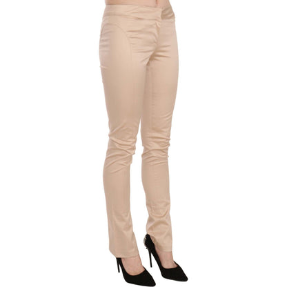 Just Cavalli Cream Low Waist Skinny Formal Trousers Pants
