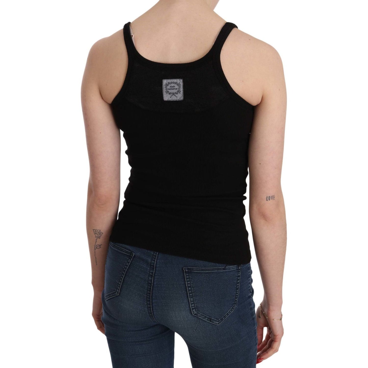 PINK MEMORIES Black Sleeveless Spaghetti Strap Blouse