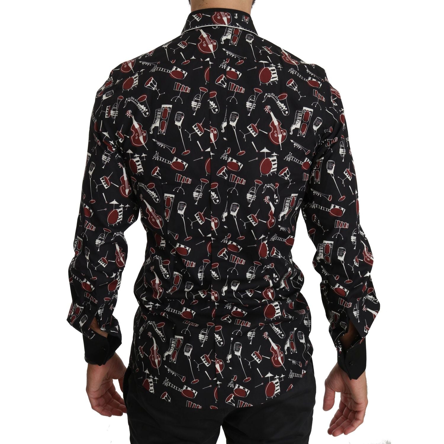 Dolce & Gabbana Black Musical Instrument Slim fit Shirt