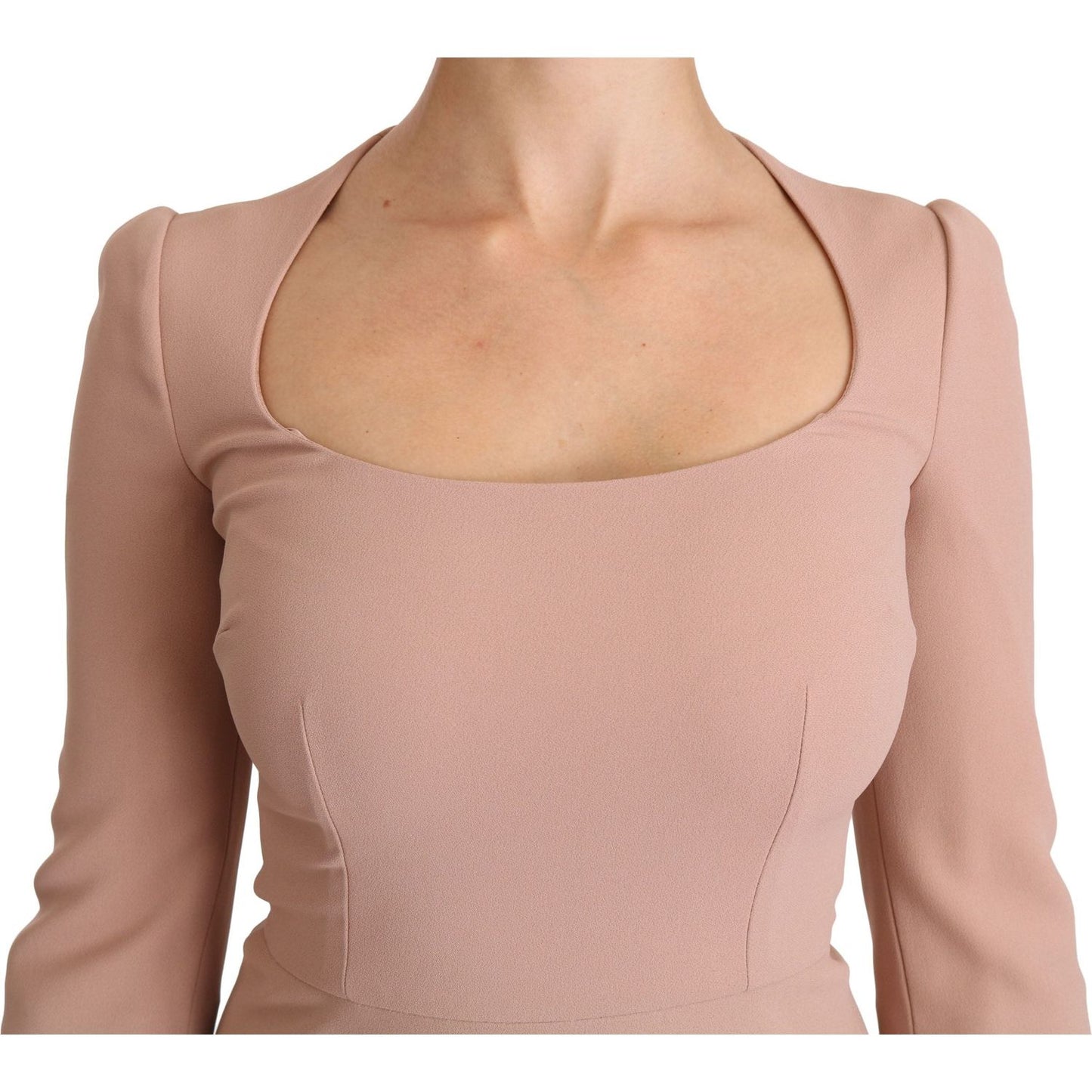 Dolce & Gabbana Pink 3/4 Sleeves A-line Viscose Dress