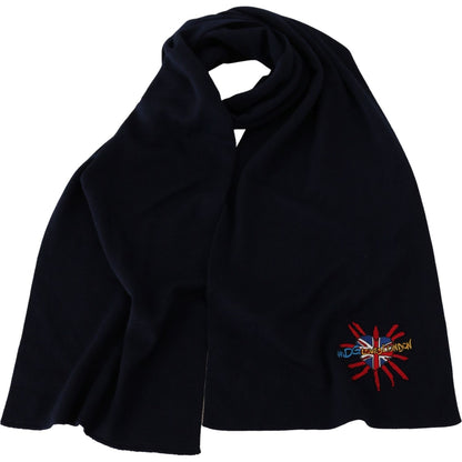 Dolce & Gabbana Blue #DGLovesLondon Wrap Shawl Wool Scarf Wool Wrap Shawls