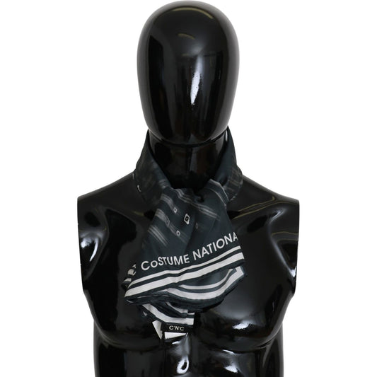 Costume National Blue Foulard Silk Women Scarf Silk Scarves