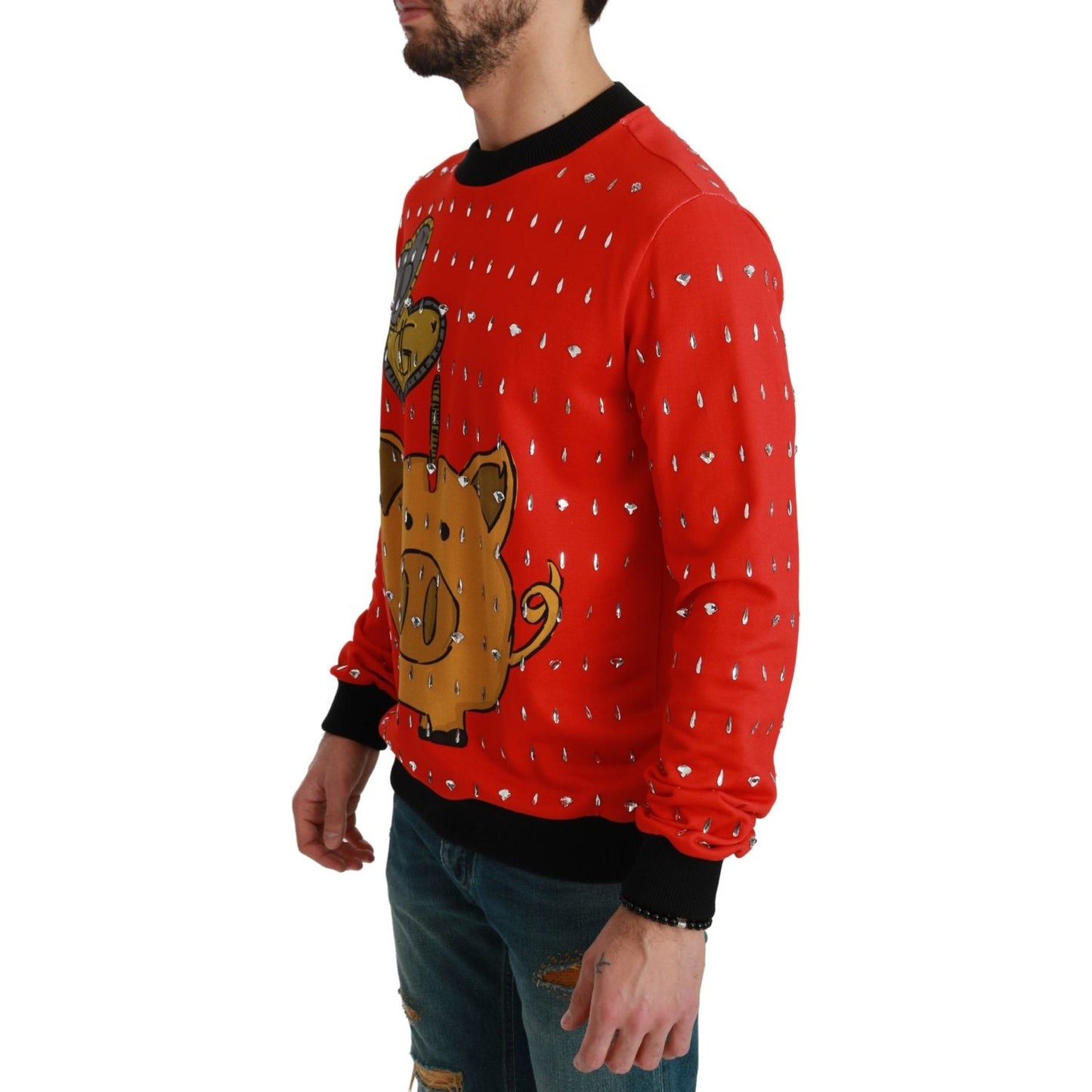 Dolce & Gabbana Red Crystal Pig of the Year Sweater