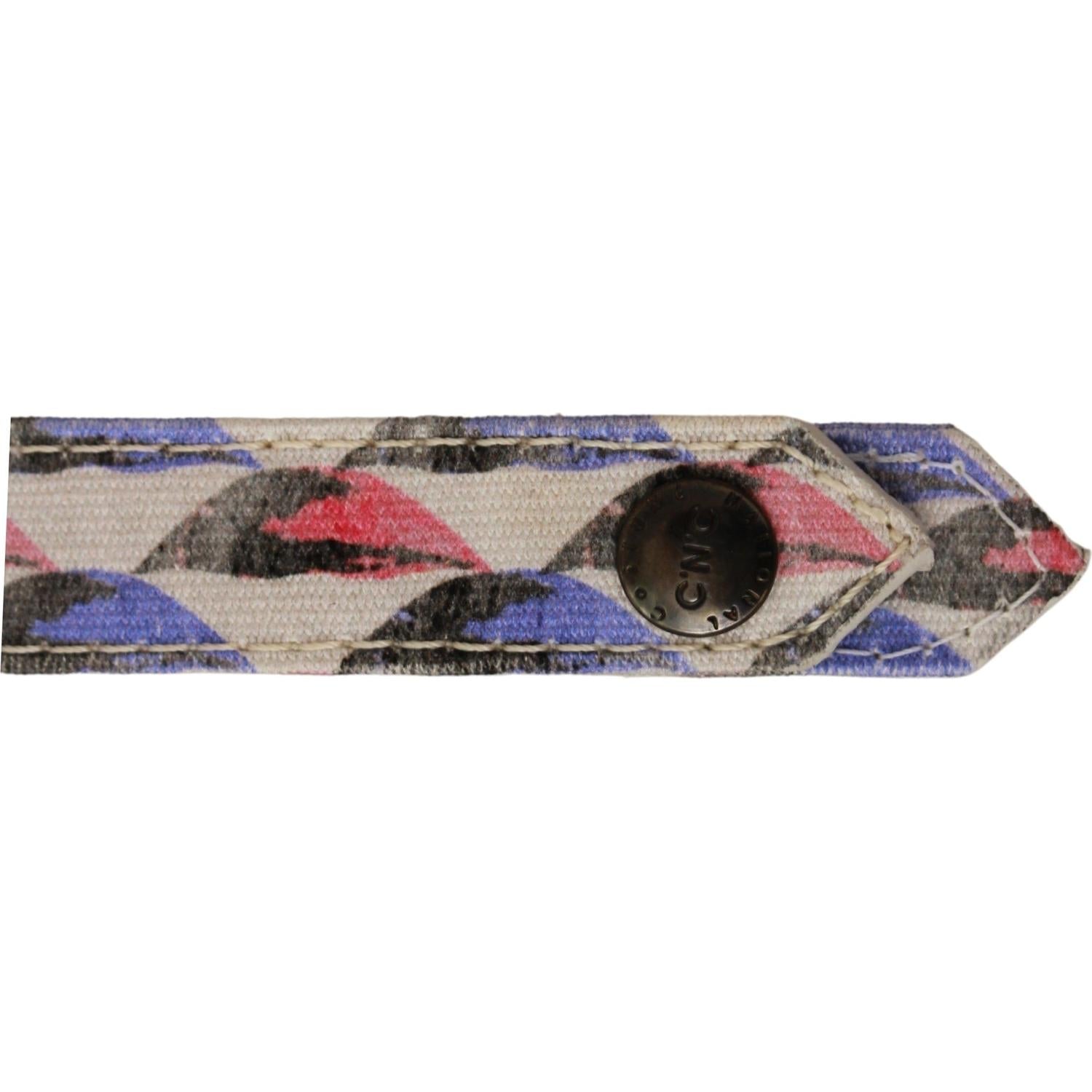 Costume National White Ring Branded Textile  Keychain