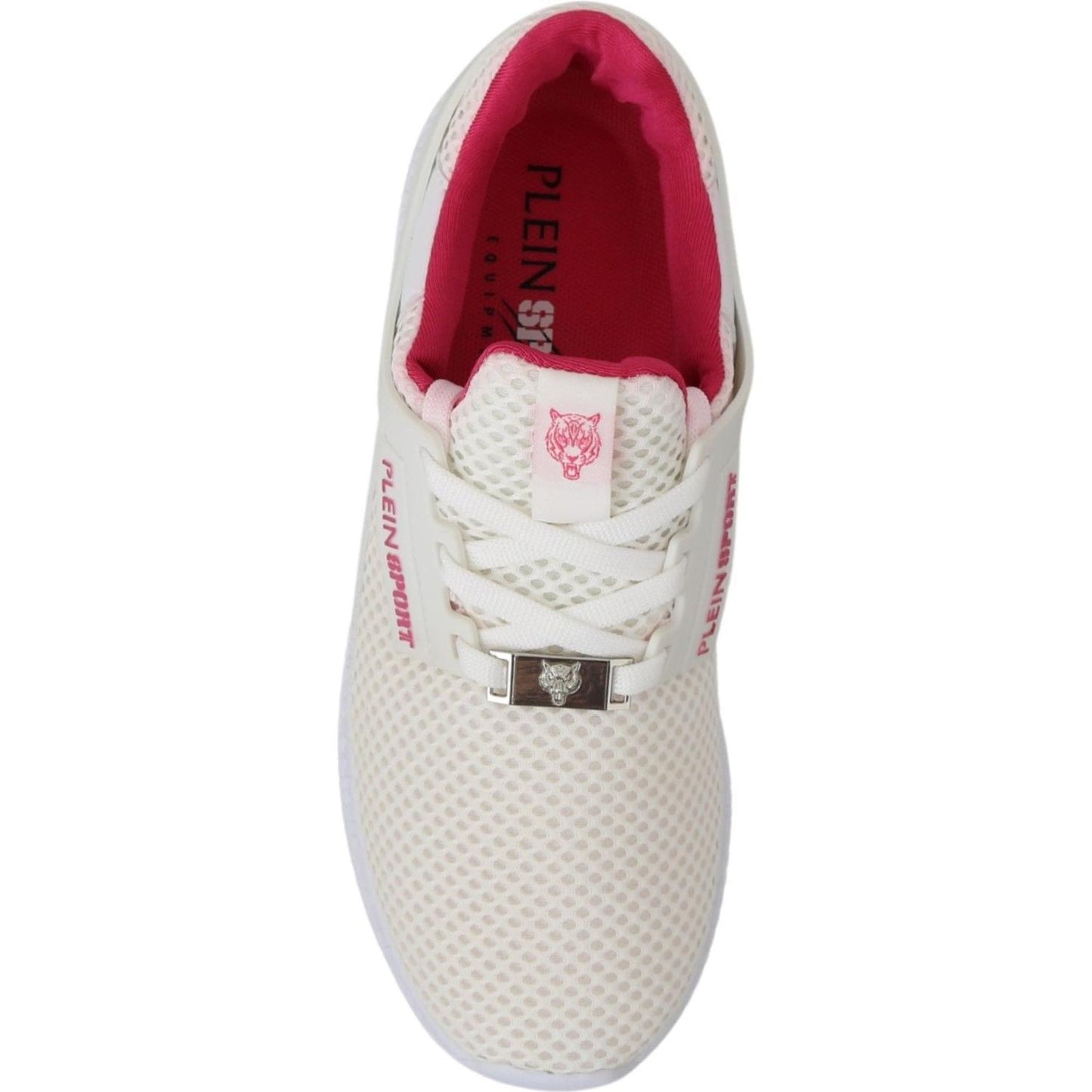 Philipp Plein White Pink Polyester Becky Sneakers Shoes WOMAN SNEAKERS