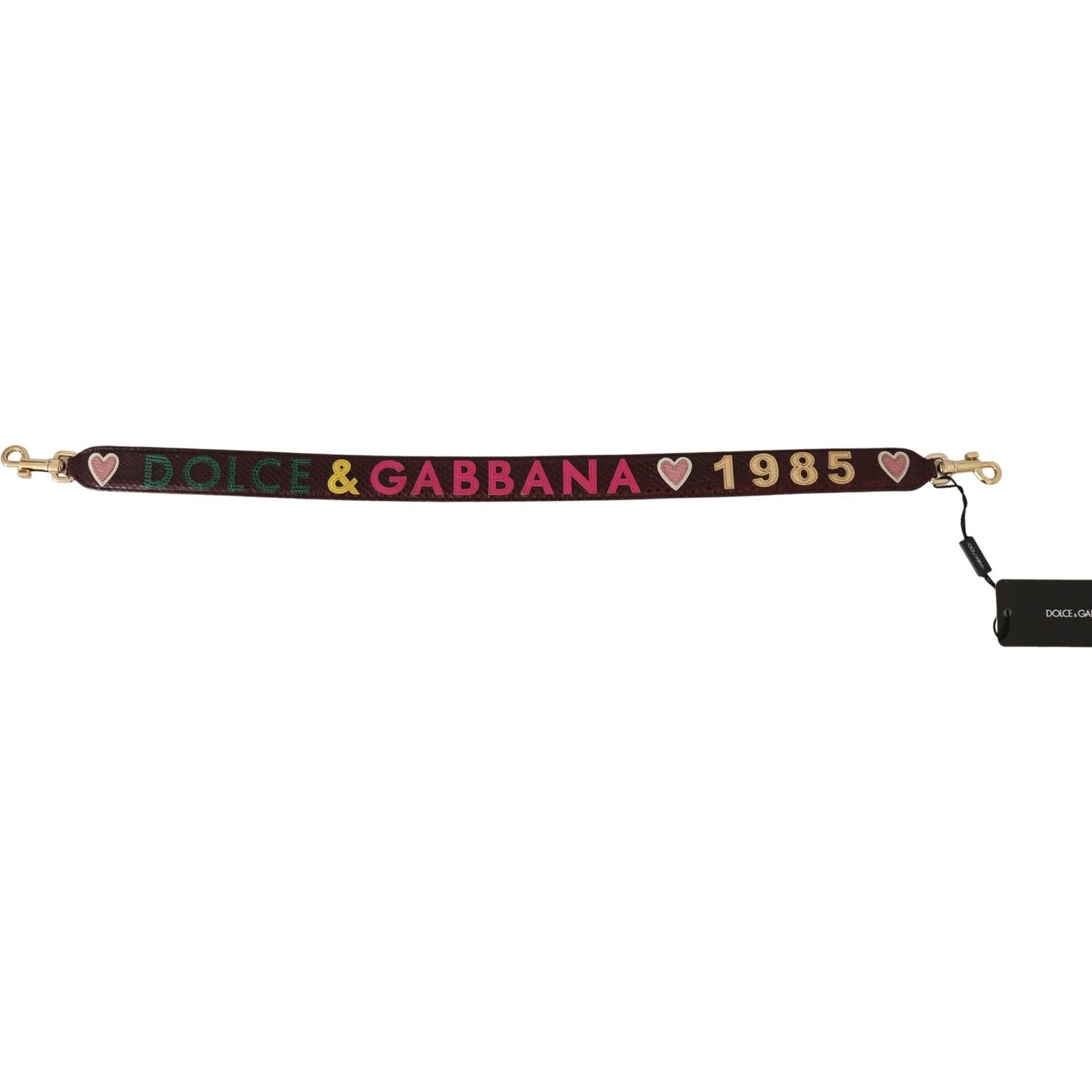 Dolce & Gabbana Bordeaux Exotic Skin Leather Belt Shoulder Strap
