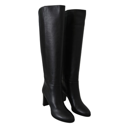 Jimmy Choo Elegant Black Calf Leather Heeled Boots