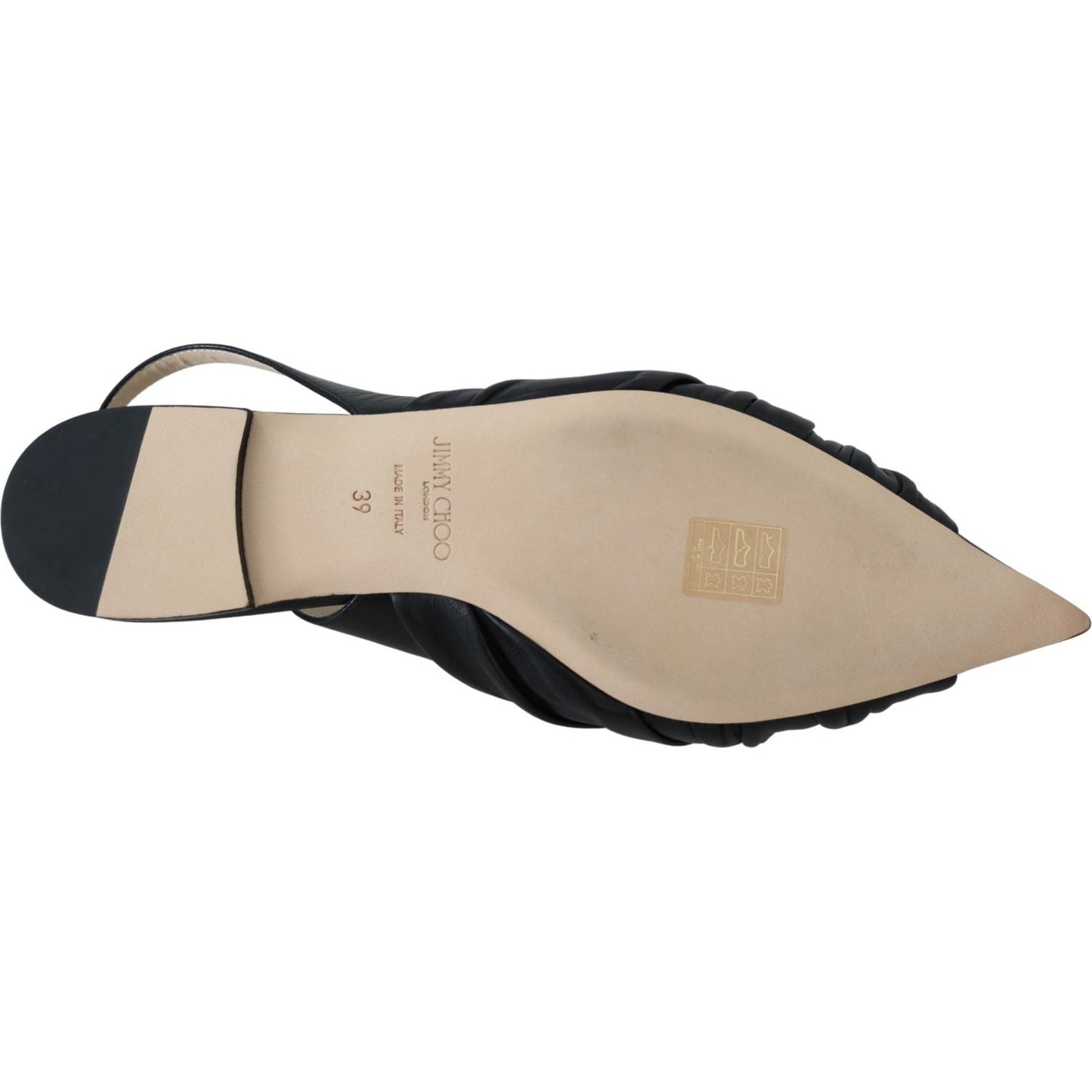 Jimmy Choo Elegant Pointed Toe Leather Flats Shoes