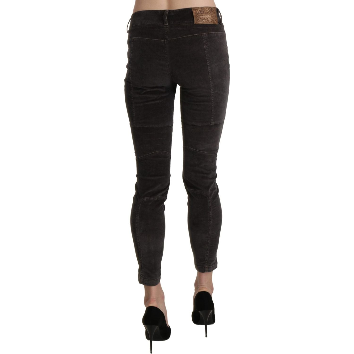 Ermanno Scervino Brown Velvet Capri Cropped Cotton Pants