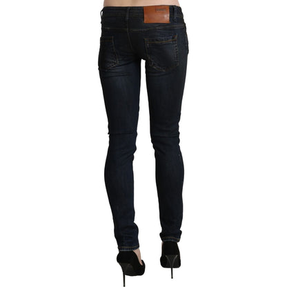 Acht Blue Washed Low Waist Skinny Denim Slim Trouser