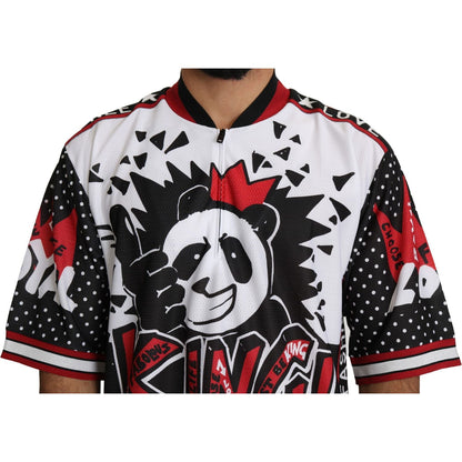 Dolce & Gabbana White King Panda Top Polyester Mens T-shirt