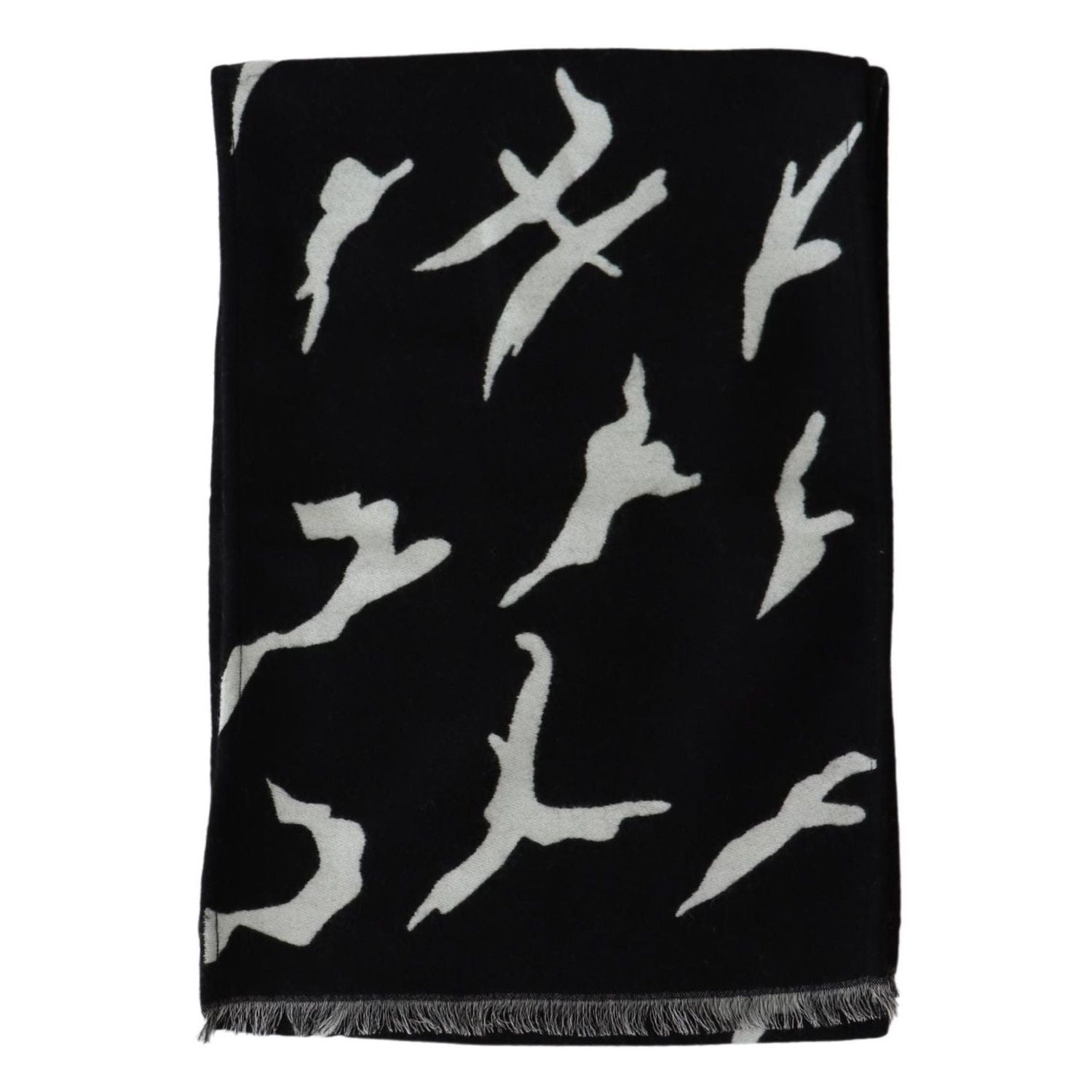 Givenchy Black White Wool Unisex Winter Warm Scarf Wrap Shawl