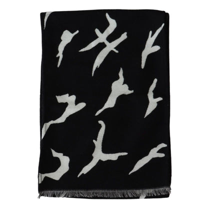 Givenchy Black White Wool Unisex Winter Warm Scarf Wrap Shawl Wool Wrap Shawls