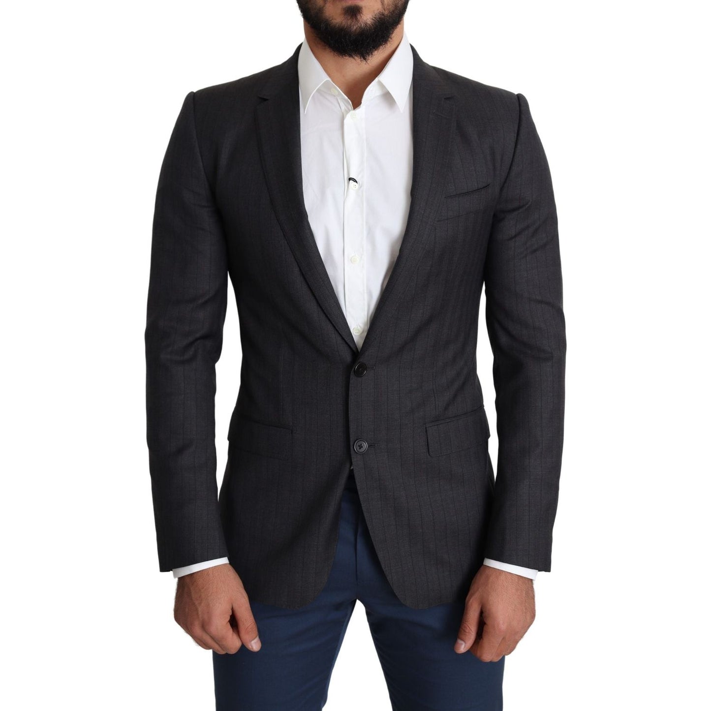 Dolce & Gabbana Black Wool Single Breasted Coat MARTINI Blazer