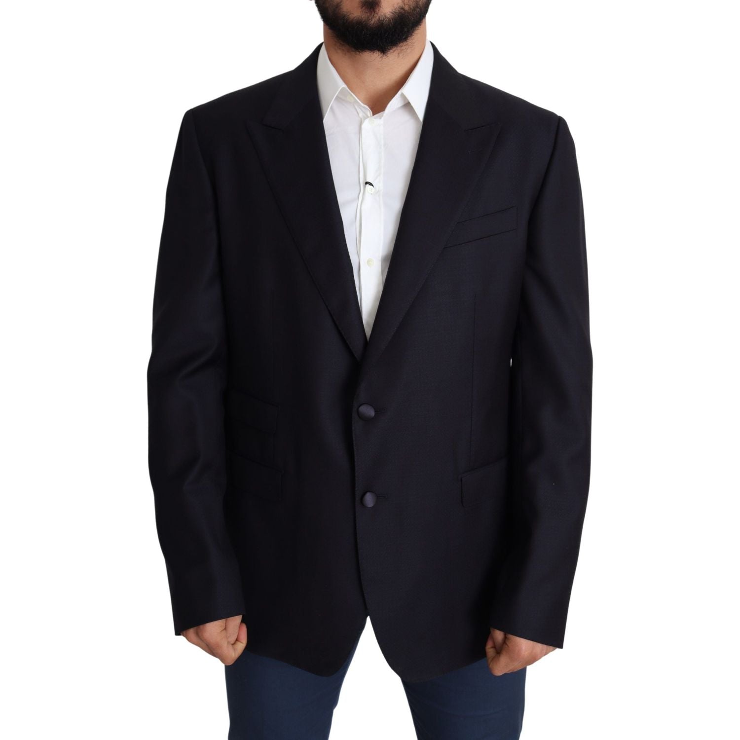 Dolce & Gabbana Black Wool Single Breasted NAPOLI Blazer