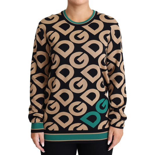 Dolce & Gabbana Multicolor DG Mania Wool Crewneck Pullover Sweater