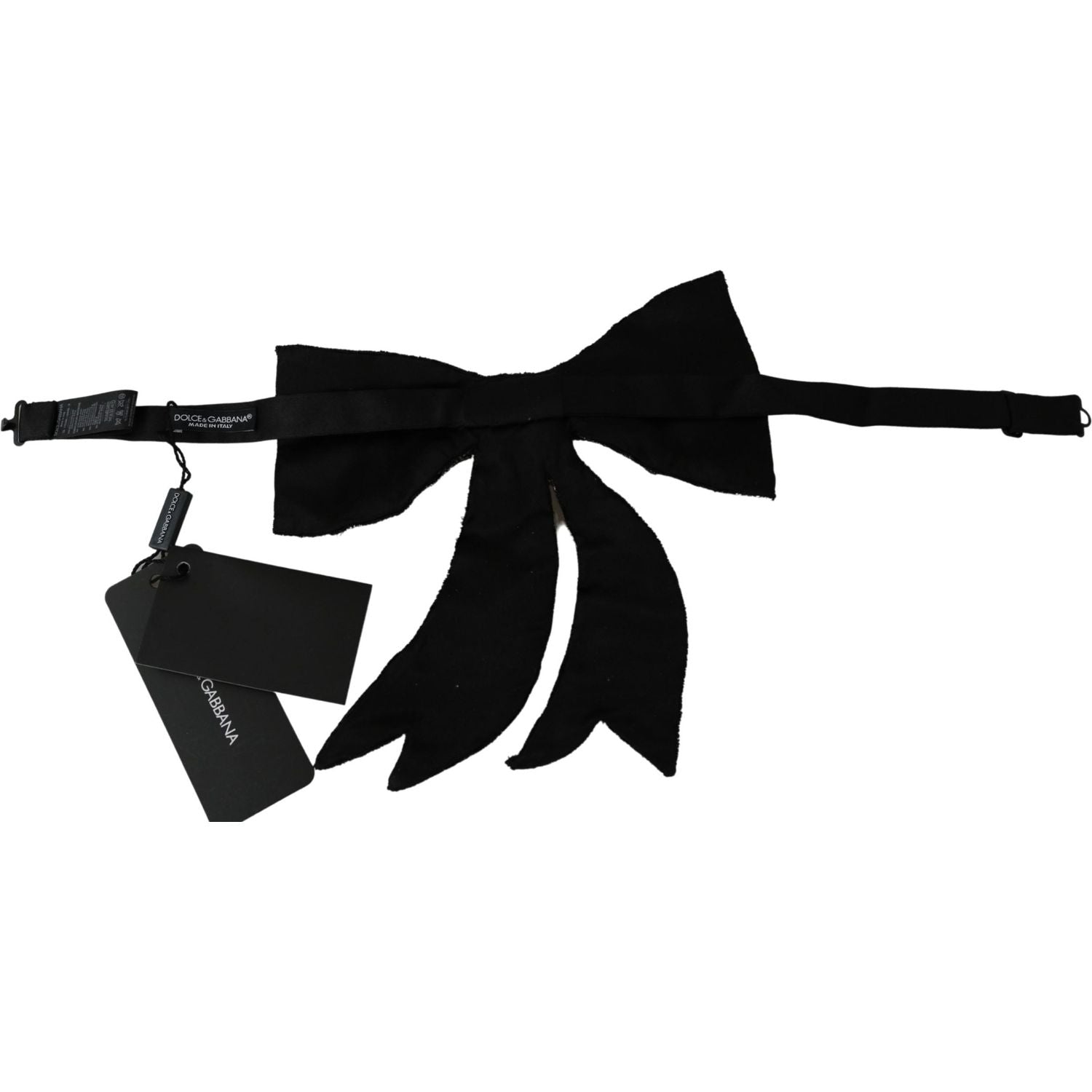 Dolce & Gabbana Silver Tone 100% Silk Crystal Embellished Women  Bowtie