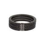Nialaya Elegant Black Rhodium Silver Crystal Ring Ring Nialaya Dark Slate Gray