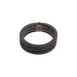 Nialaya Elegant Black Rhodium Silver Crystal Ring Ring Nialaya Dark Slate Gray