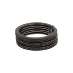 Nialaya Elegant Black Rhodium Silver Crystal Ring Ring Nialaya Dark Slate Gray