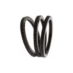 Nialaya Elegant Black Rhodium Silver Crystal Ring Ring Nialaya Dark Slate Gray