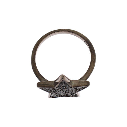 Nialaya Black CZ Star 925 Silver Womens Ring Ring