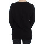 Exte Chic Skull Motif Crew-Neck Cotton Sweater Exte Black