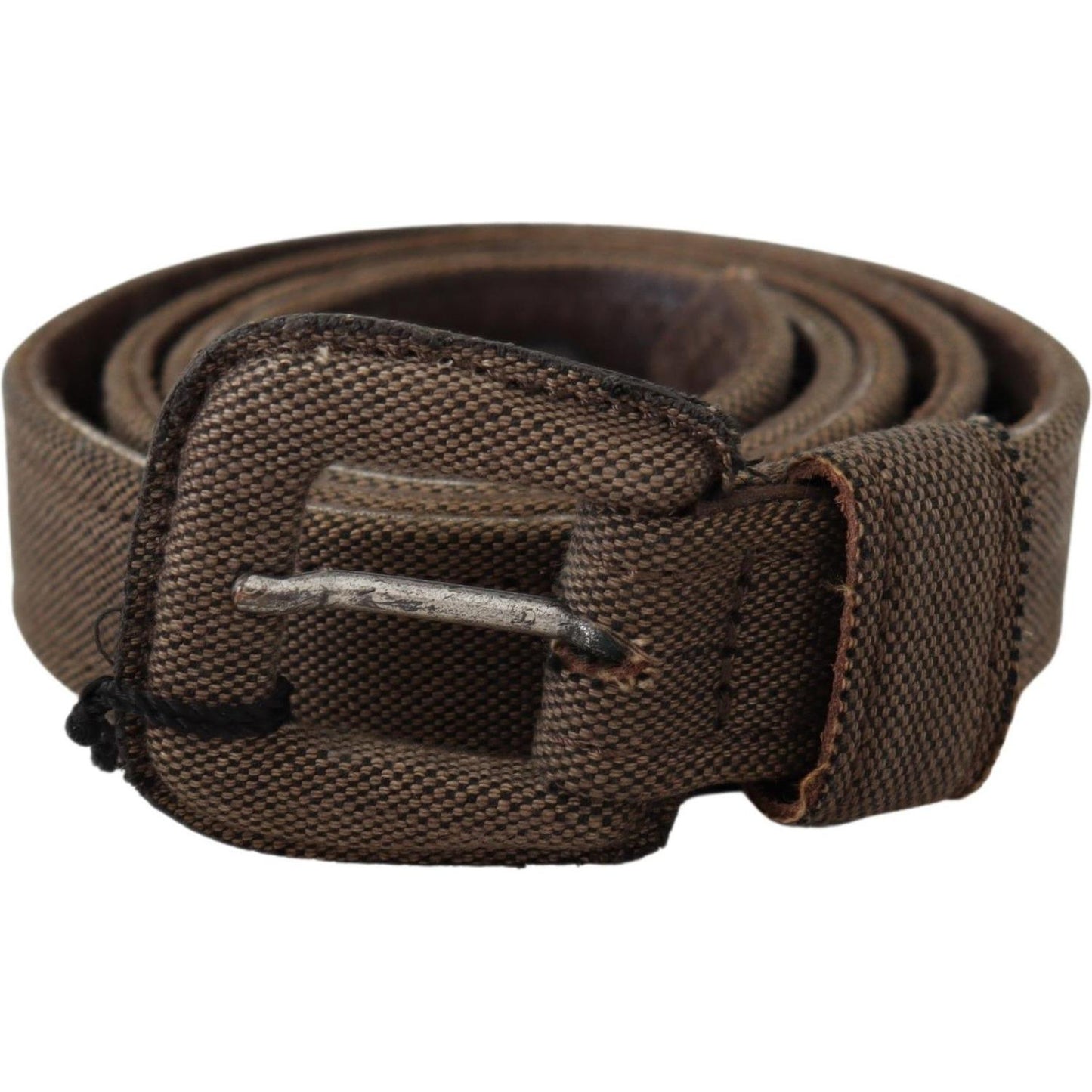 Costume National Brown Leather Logo Buckle Waist Belt Belt