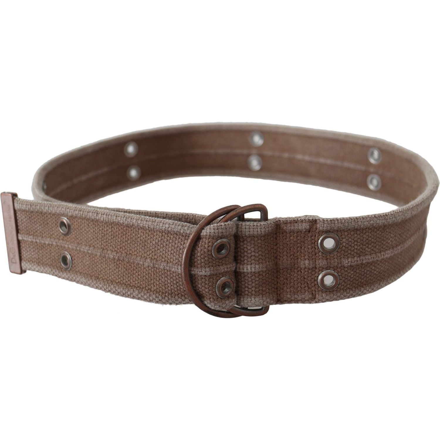 Dolce & Gabbana Beige Leather Logo Belt Sling Cintura Buckle Belt