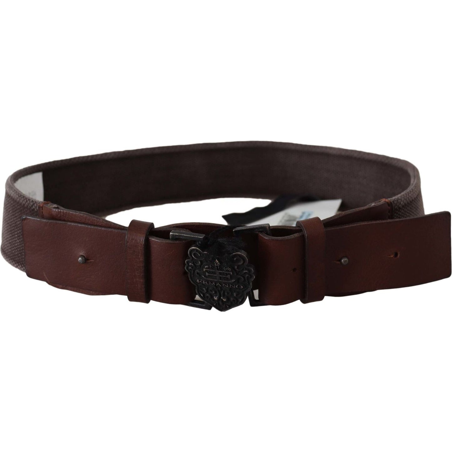 Ermanno Scervino Dark Brown Leather Wide Buckle Waist Belt Belt