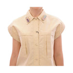 Andrea Incontri Elegant Beige Blouse Tank Top Andrea Incontri Tan
