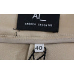 Andrea Incontri Elegant Silk Pleated Knee-Length Skirt Andrea Incontri Rosy Brown