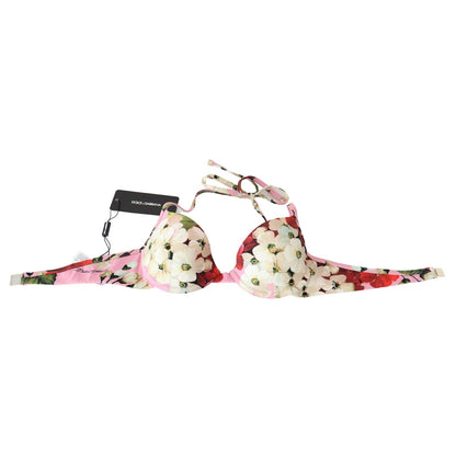 Dolce & Gabbana Multicolor Floral Swimsuit Beachwear Bikini Tops