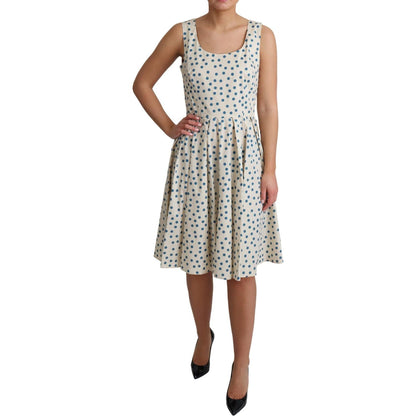 Dolce & Gabbana Beige Dotted Cotton A-Line Gown Dress Dresses