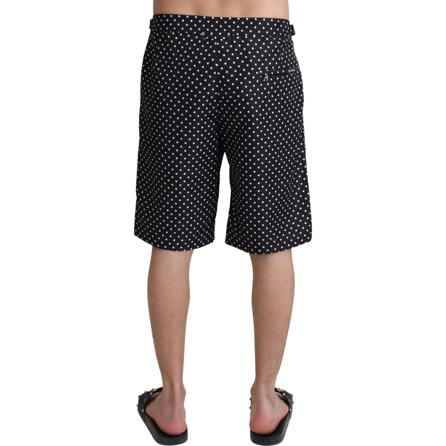 Dolce & Gabbana Black Polka Dots Beachwear Shorts Swimwear