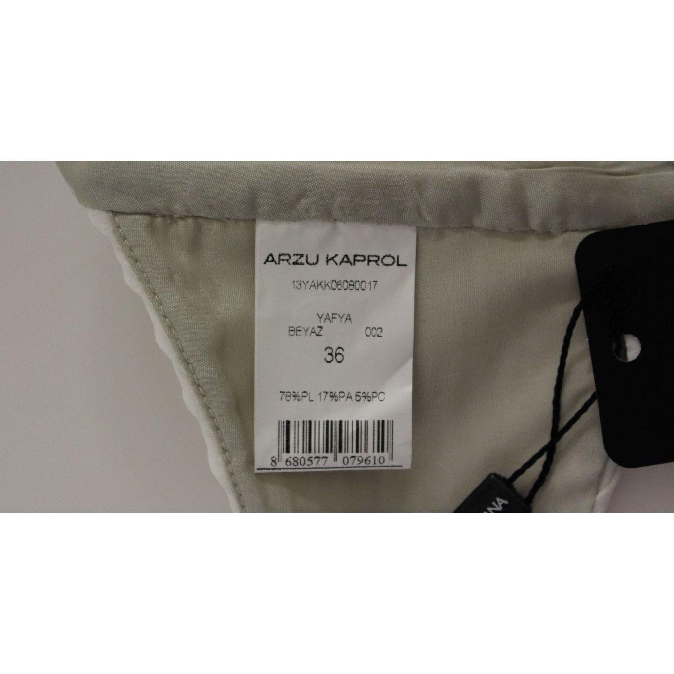 Arzu Kaprol White Lashes Open Back Vest Jacket