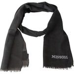 Missoni Sumptuous Wool Scarf with Fringes Missoni Dark Slate Gray
