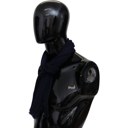 Missoni Blue Wool Knit Unisex Neck Wrap Scarf