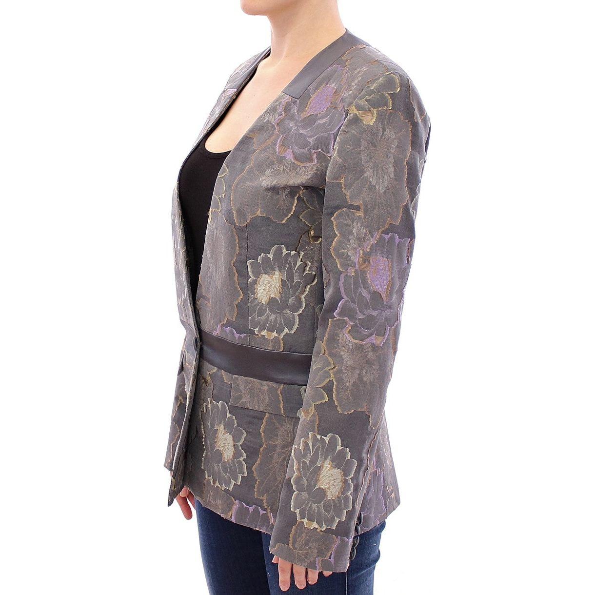Roberto Fragata Multicolor Silk Floral Cotton Blazer Blazer Jacket
