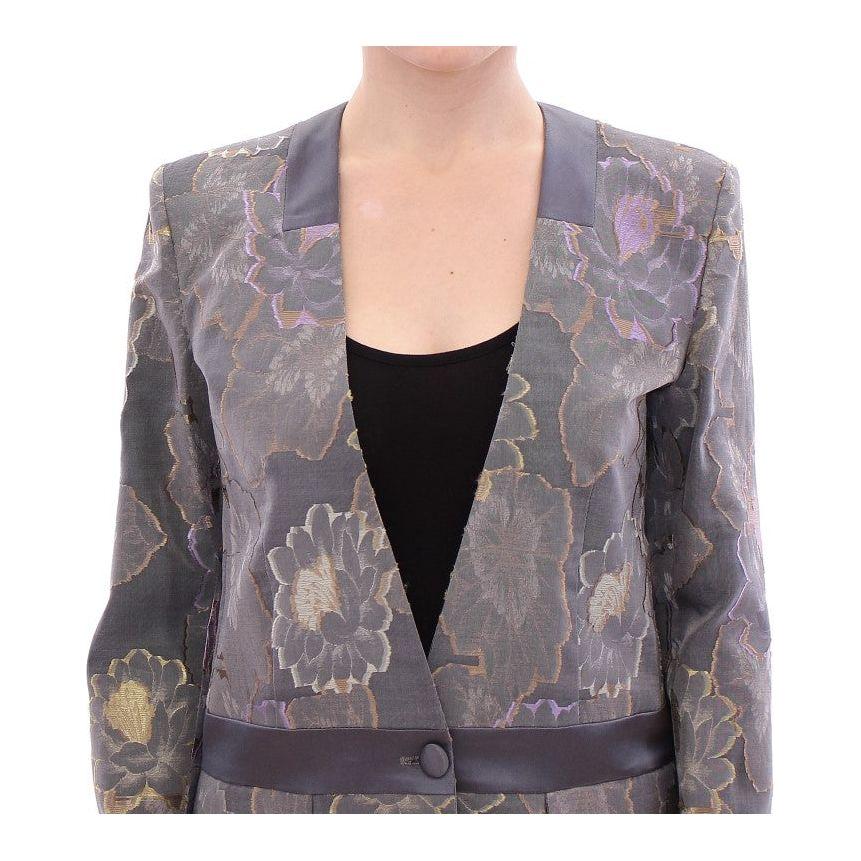 Roberto Fragata Multicolor Silk Floral Cotton Blazer Blazer Jacket