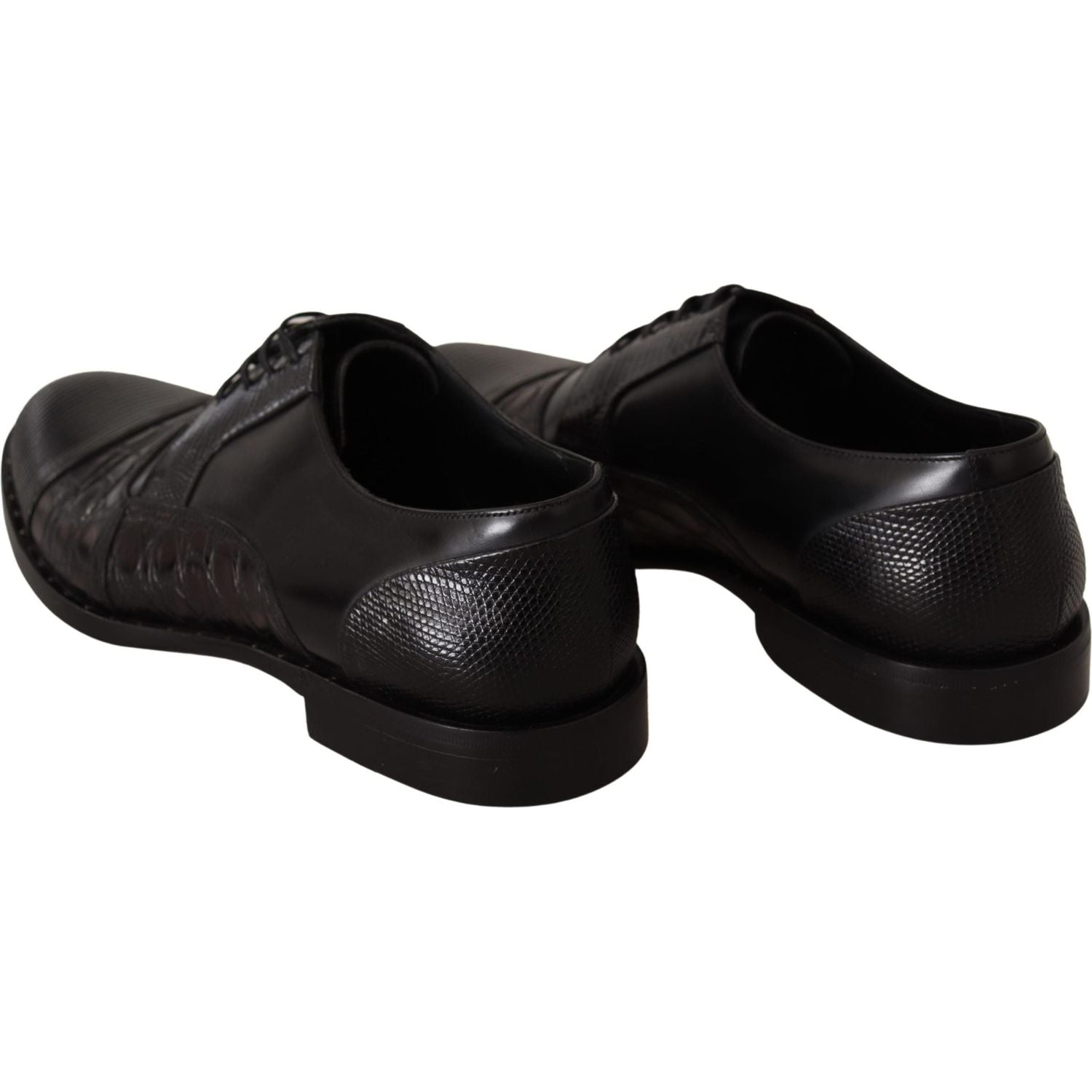 Dolce & Gabbana Black Leather Exotic Skins Formal Shoes