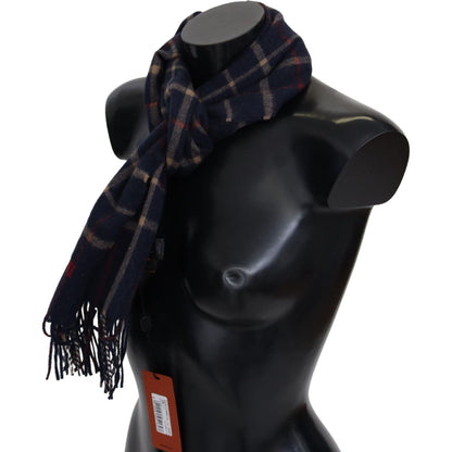 Missoni Black Checkered Unisex Neck Wrap Fringes Scarf