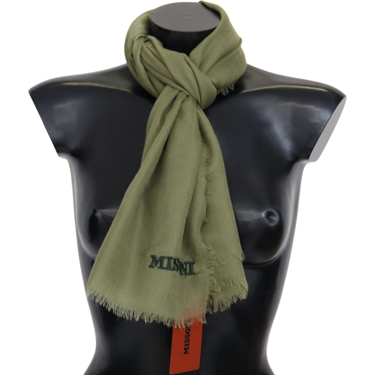 Missoni Green Cashmere Unisex Neck Wrap Scarf