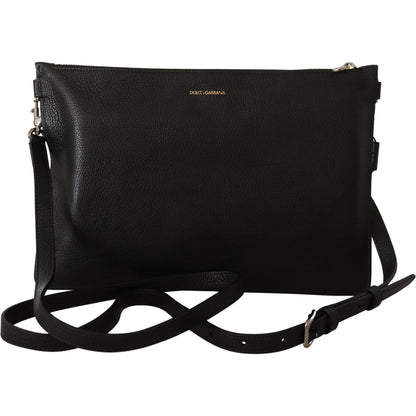 Dolce & Gabbana Black Exotic Leather Shoulder Sling Alta Sartoria Bag