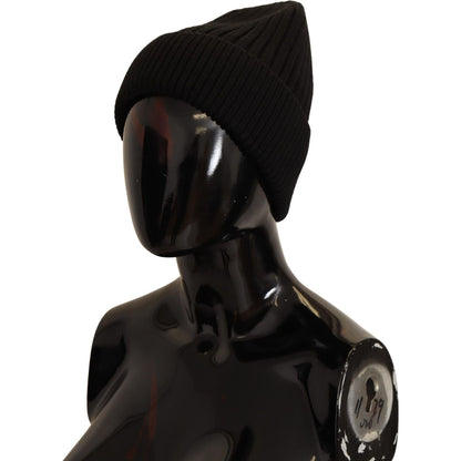 Dolce & Gabbana Black Wool Knit Women Winter Hat Beanie Hat